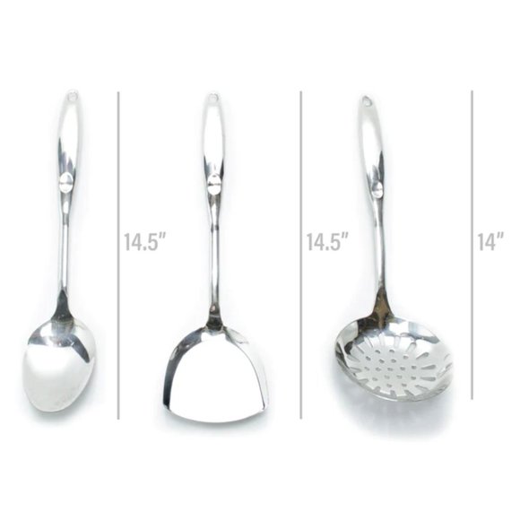 7 Piece Chrome Silver Kitchen Utensil Set - Picture 2 of 6